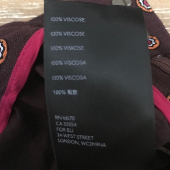 Anthropologie Marsden Maroon Print Wide Leg Pants - Picture 6 of 7